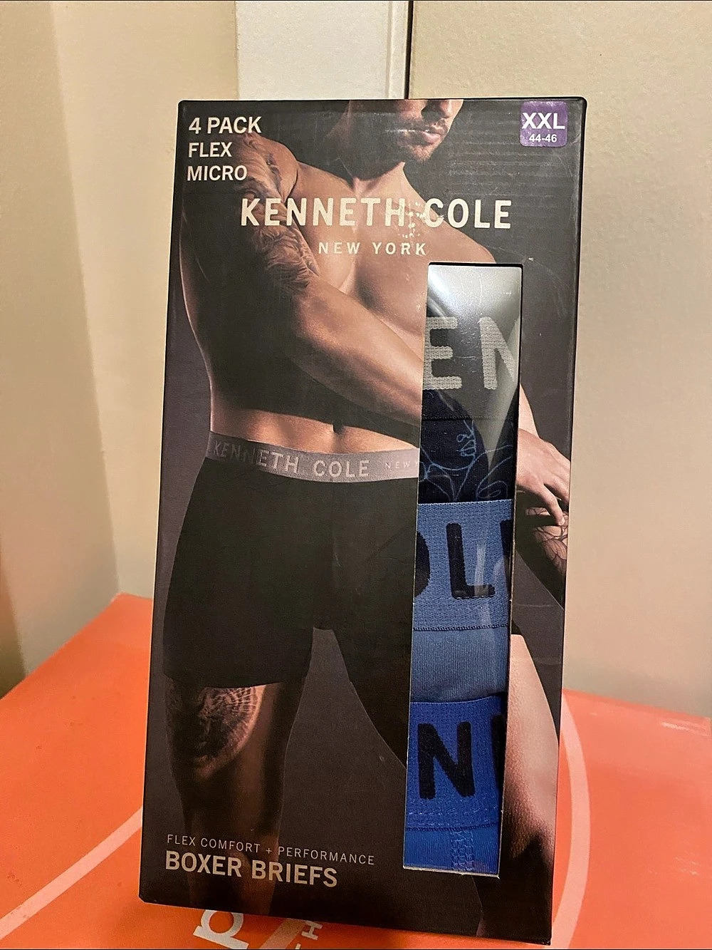 Kenneth Cole Flex Micro Boxer Briefs Boxer Briefs 4-Pack XXL Black & Blue NWT